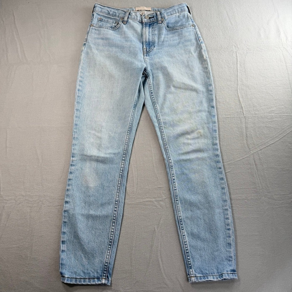 Everlane Tapered Straight Leg Jeans 27 Light Wash High Rise Closet Staple Preppy